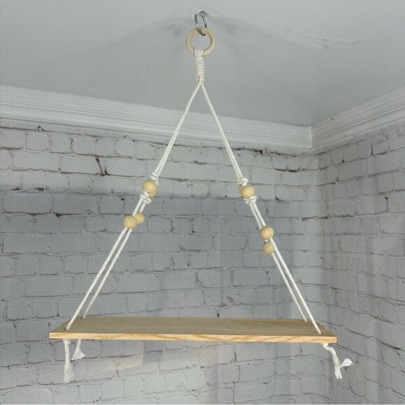 Macrame New Bohemian Home Garden Hanging Decor Plant Shelves 2-Piece Lot Bundle - Picture 3 of 9